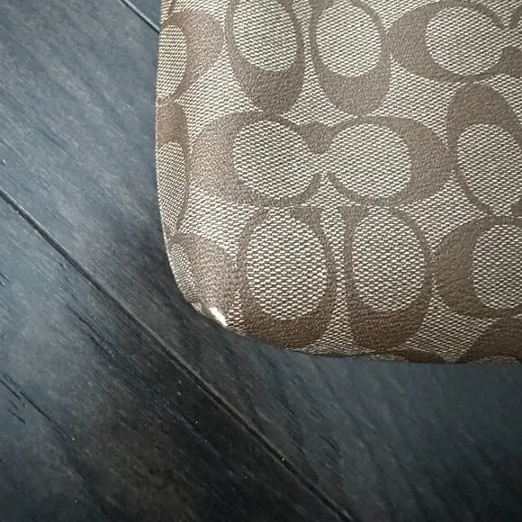 Coach Signature C File Khaki & Brown Canvas Crossbody Bag - Picture 4 of 12